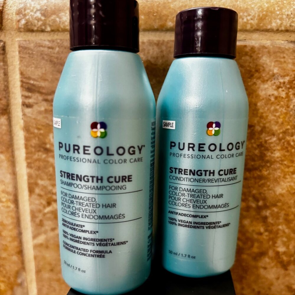 PUREOLOGY Strength Cure Shampoo & Conditioner Set - 1.7 oz Ea. - Travel Size